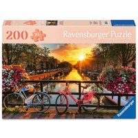 RAVENSBURGER 12001733 Erwachsenenpuzzle Feel Well & Puzzle 200 Teile - Fahrräder in Amsterdam von Ravensburger