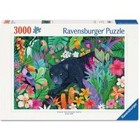 RAVENSBURGER 12001748 Erwachsenenpuzzle 3000 Teile - Panther im blühenden Dschungel von Ravensburger