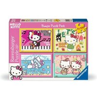 RAVENSBURGER 12004159 Kinderpuzzle 4x100 Teile - Los geht's, Hello Kitty! von Ravensburger