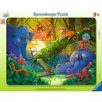 RAVENSBURGER 12004251 Kinderpuzzle 36 Teile - Sonnenuntergang im Dschungel von Ravensburger