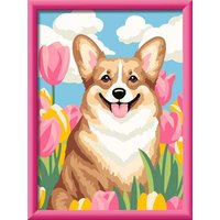 RAVENSBURGER 12023129 CreArt Malen nach Zahlen - Corgi im Blütenmeer von Ravensburger
