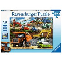 RAVENSBURGER 12973 Kinderpuzzle 100 XXL Teile - Fahrzeuge auf der Baustelle von Ravensburger