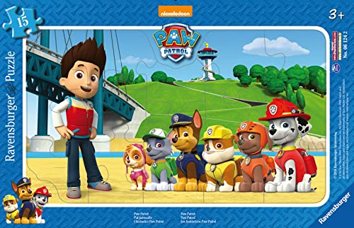 Ravensburger Kinderpuzzle - 06124 Paw Patrol - Rahmenpuzzle für Kinder ab 3 Jahren, mit 15 Teilen von Ravensburger