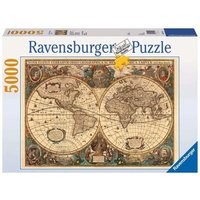RAVENSBURGER 17411 Puzzle 500 Teile Historische Weltkarte, Henricus (Hendrick) Hondius 1630 von Ravensburger