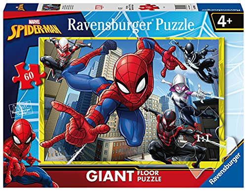 Ravensburger 3095 Marvel Spiderman – 60-teiliges riesiges Boden-Puzzle für Kinder ab 4 Jahren, Mehrfarbig, 69,9 x 49,7 x 0,2 cm von Ravensburger