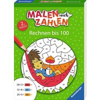 RAVENSBURGER 41621 Malen nach Zahlen, 2. Klasse: Rechnen bis 100 von Ravensburger