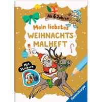 RAVENSBURGER 48899 Mein liebstes Weihnachtsmalheft mit Stickern von Ravensburger