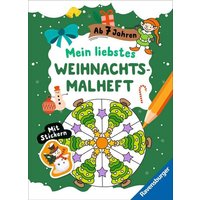 RAVENSBURGER 48900 Mein liebstes Weihnachtsmalheft mit Stickern von Ravensburger