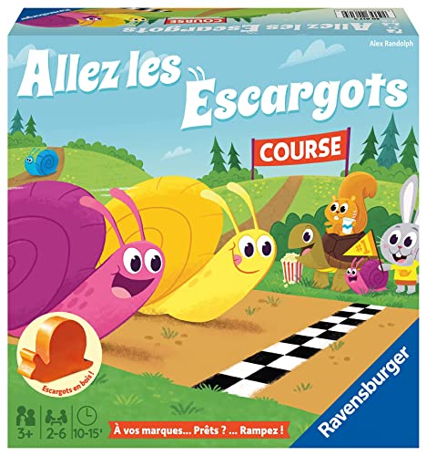 Ravensburger - Gehen Sie die Schnecken – Gesellschaftsspiel ab 3 Jahren – Schneckenrennen – 2 bis 6 Spieler – 20617 – französische Version von Ravensburger