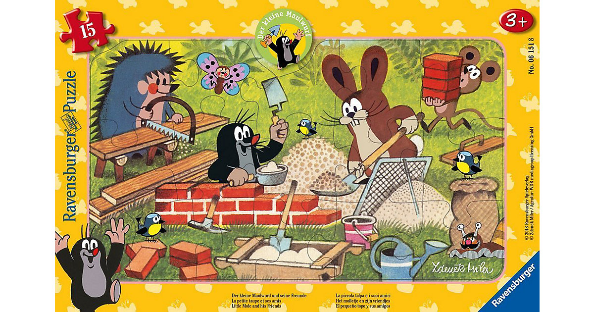 Rahmen-Puzzle, 15 Teile, 25x14,5 cm, Der Maulwurf + Freunde Rahmen-Puzzle, 15 Teile, 25x14,5 cm, Der Maulwurf + Freunde von Ravensburger