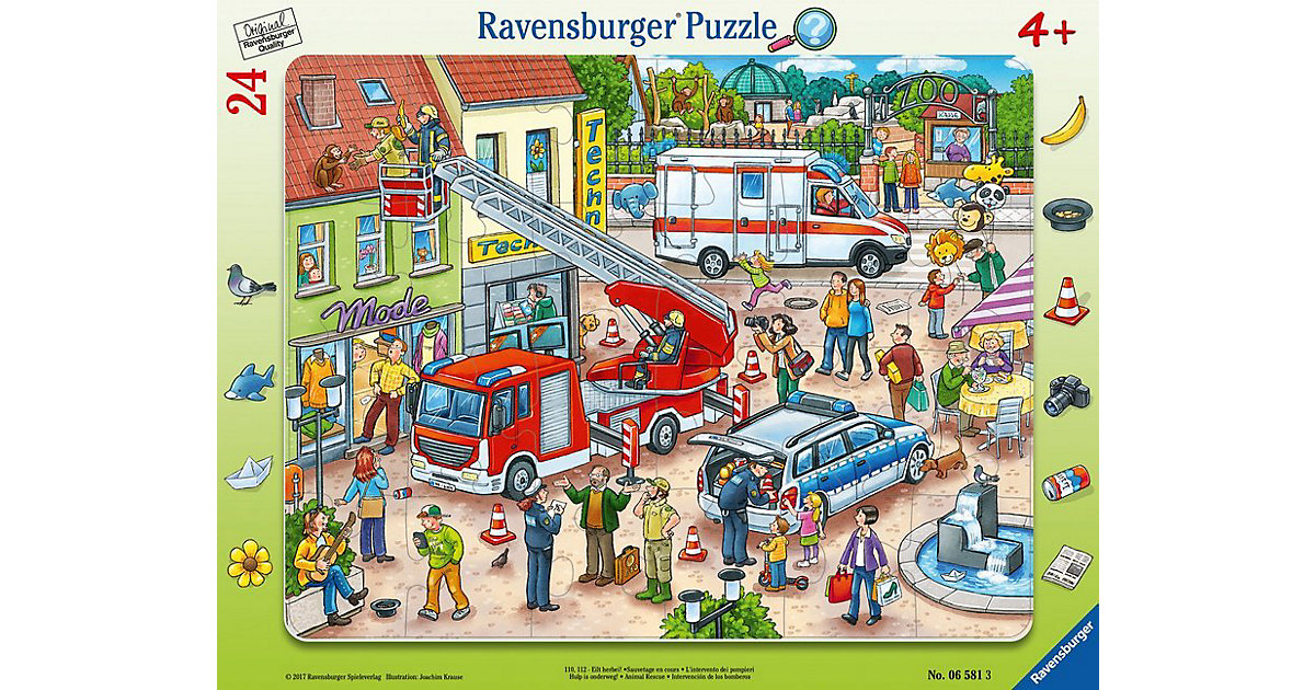 Rahmen-Puzzle, 24 Teile, 32,5x24,5 cm, mit Wimmel-Suchspiel, 110, 112- Eilt herbei! Rahmen-Puzzle, 24 Teile, 32,5x24,5 cm, mit Wimmel-Suchspiel, 110, 112- Eilt herbei! von Ravensburger