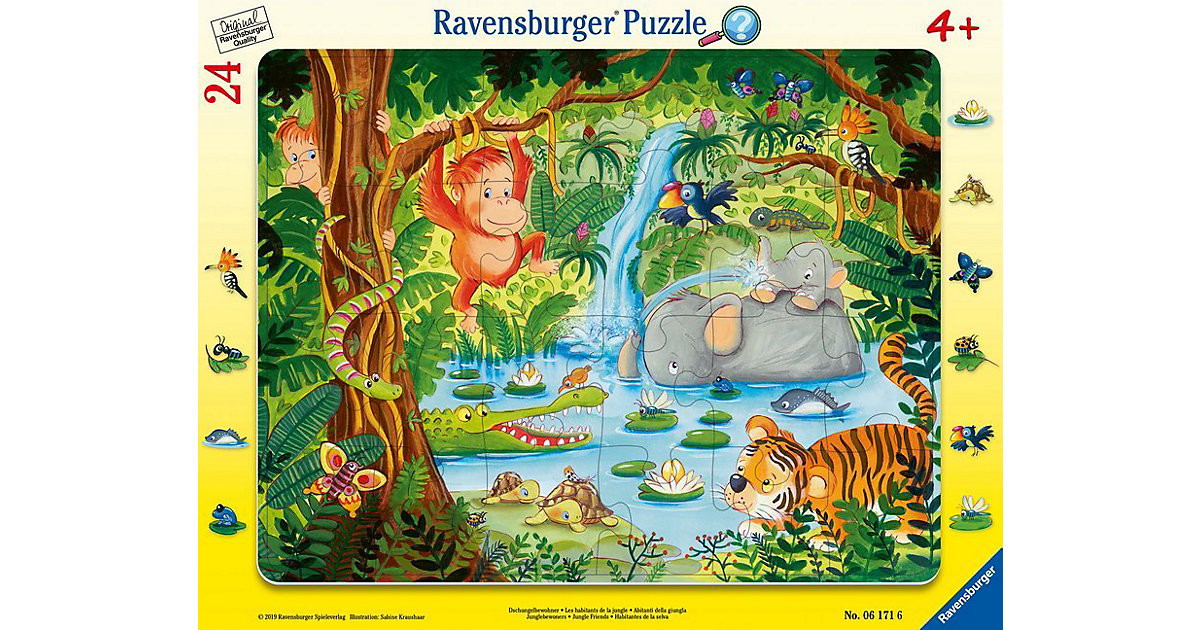Rahmen-Puzzle, 24 Teile, 32,5x24,5 cm, mit Wimmel-Suchspiel, Dschungel Rahmen-Puzzle, 24 Teile, 32,5x24,5 cm, mit Wimmel-Suchspiel, Dschungel von Ravensburger