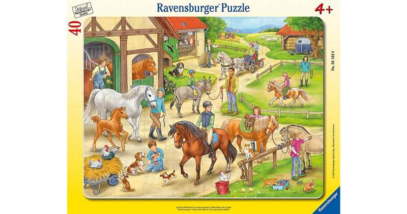 Rahmen-Puzzle, 340 Teile, 32,5x24,5 cm, Auf dem Pferdehof von Ravensburger