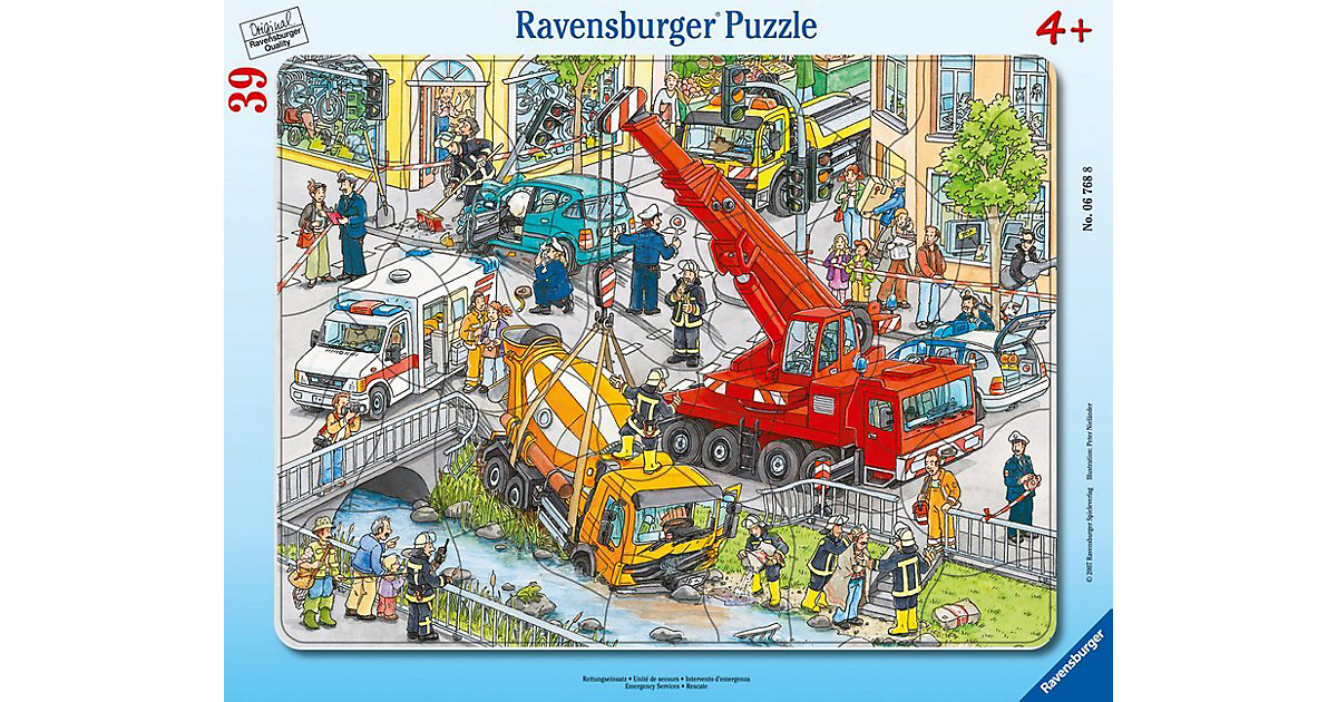 Rahmen-Puzzle, 39 Teile, 32,5x24,5 cm, Rettungseinsatz von Ravensburger