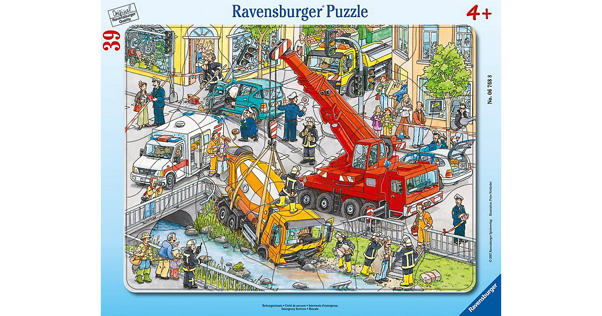 Rahmen-Puzzle, 39 Teile, 32,5x24,5 cm, Rettungseinsatz Rahmen-Puzzle, 39 Teile, 32,5x24,5 cm, Rettungseinsatz von Ravensburger