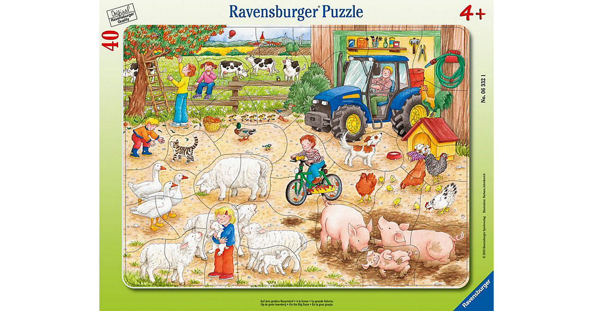 Rahmen-Puzzle, 40 Teile, 32,5x24,5 cm, Auf dem großen Bauernhof Rahmen-Puzzle, 40 Teile, 32,5x24,5 cm, Auf dem großen Bauernhof von Ravensburger