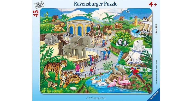 Rahmen-Puzzle, 45 Teile, 32,5x24,5 cm, Besuch im Zoo von Ravensburger