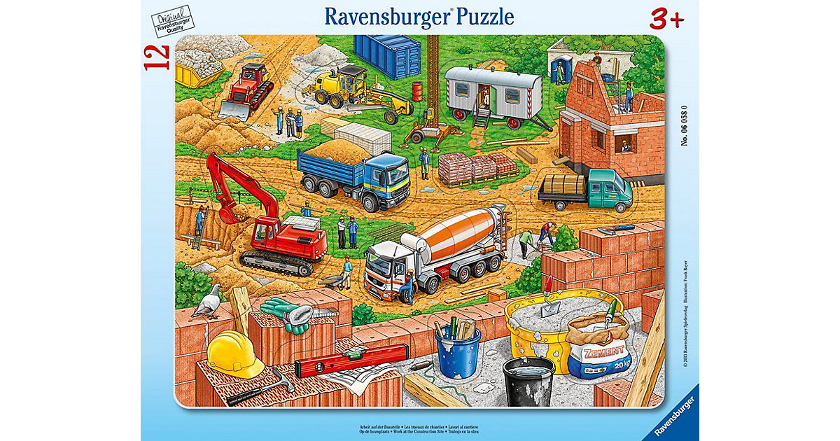 Rahmen-Puzzle mit Konturen, 12 Teile, 32,5x24,5 cm, Arbeit auf der Baustelle Rahmen-Puzzle mit Konturen, 12 Teile, 32,5x24,5 cm, Arbeit auf der Baustelle von Ravensburger
