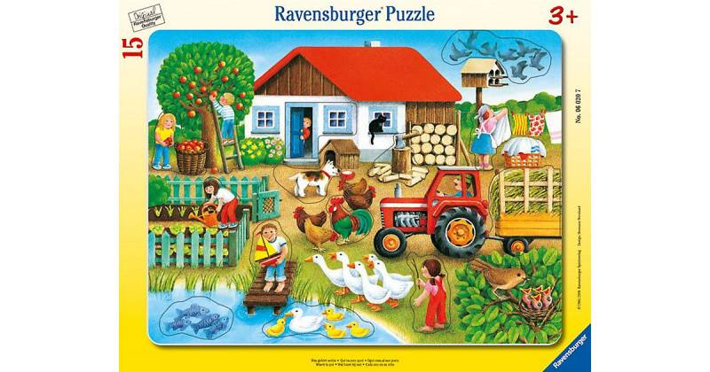 Rahmen-Puzzle mit Konturen, 15 Teile, 32,5x24,5 cm, Was gehört wohin? von Ravensburger