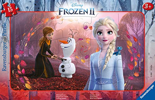 Ravensburger 05099 4 15-teiliges Rahmenpuzzle - Blick in die Zukunft/Die Eiskönigin 2 La Reine des neiges II Kinderpuzzle von Ravensburger