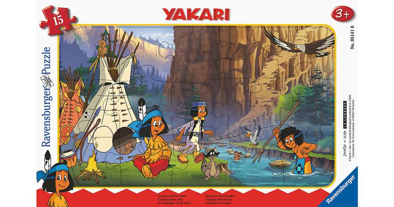 Rahmenpuzzle Yakari  - Camping mit Freunden, 15 Teile von Ravensburger