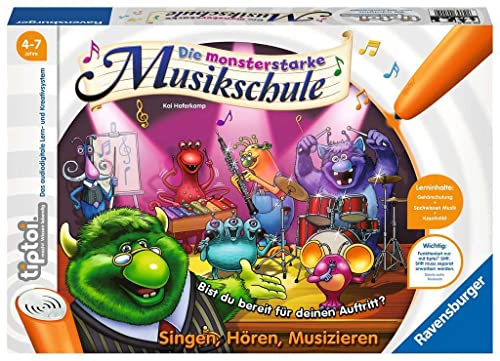 Ravensburger tiptoi Spiel 00555 Monsterstarke Musikschule - Lernspiel ab 4 Jahren, Singen-Hören-Musizieren, für 1-4 Spieler von Ravensburger