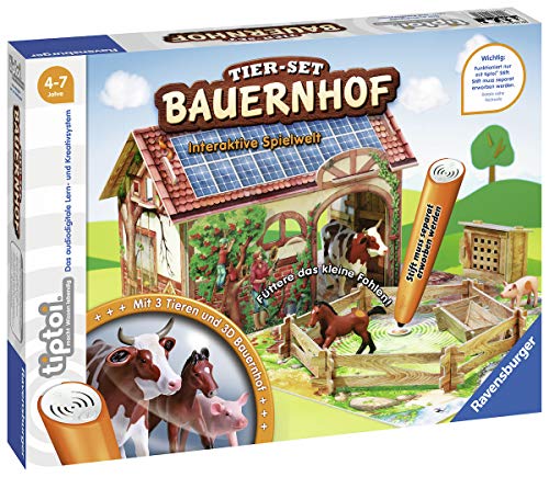 Ravensburger tiptoi Tier-Set Bauernhof Spiel, ab 4 Jahren, Interaktives mit drei Ravensburger tiptoi Spielfiguren von Ravensburger tiptoi