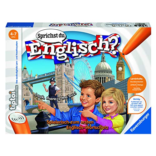 Ravensburger tiptoi Sprichst du Englisch? Spiel, ab 4 Jahren, Lerne spielerisch und interaktiv Englisch von Ravensburger Tiptoi