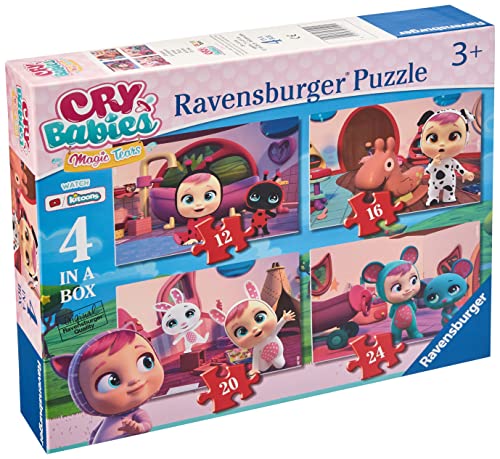 Ravensburger 3052 Cry Babies Dinosaurios Puzzle 4 in Einer Box, 12-16-20-24 Teile, für Kinder ab 3 Jahren, bunt von Ravensburger