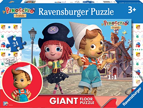 Ravensburger 03124 5 Pinocchio, Puzzle 24 Giant Boden, empfohlenes Alter 3+, Mehrfarbig von Ravensburger