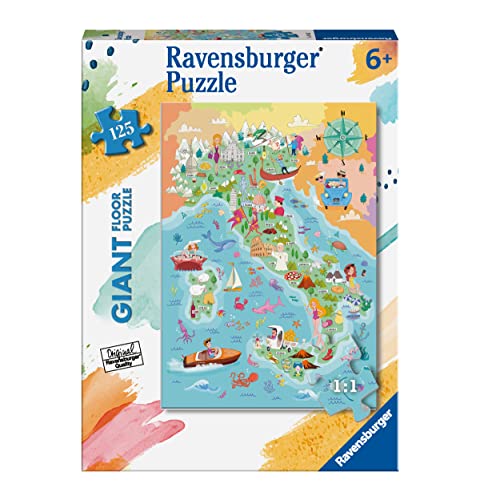 Ravensburger - Puzzle Karte von Italien, Sammlung 125 Riesen Boden, 125 Teile, Altersempfehlung 6+ Jahre von Ravensburger