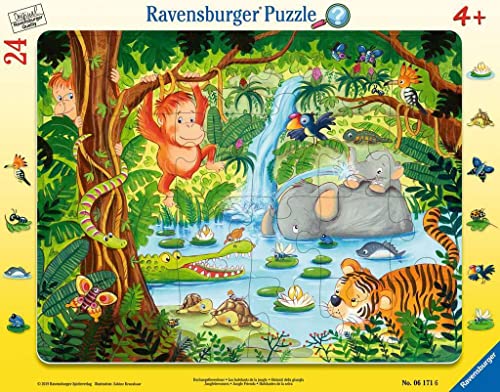 Ravensburger Kinderpuzzle - 06171 Dschungelbewohner - Rahmenpuzzle für Kinder ab 4 Jahren, mit 24 Teilen von Ravensburger
