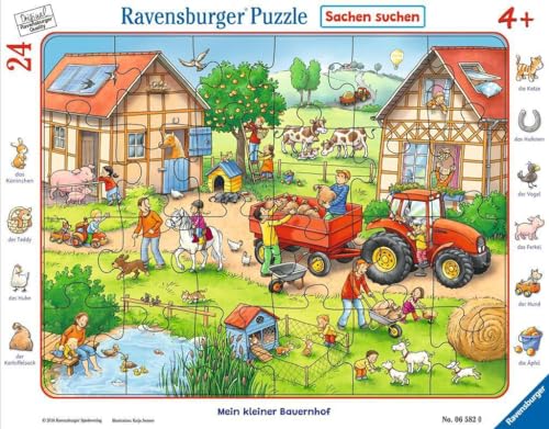 Ravensburger Kinderpuzzle - 06582 Mein kleiner Bauernhof - Rahmenpuzzle für Kinder ab 4 Jahren, mit 24 Teilen von Ravensburger