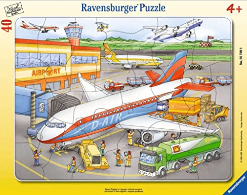Ravensburger Kinderpuzzle - 06700 Kleiner Flugplatz - Rahmenpuzzle für Kinder ab 4 Jahren, mit 40 Teilen von Ravensburger