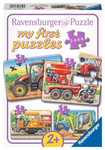 Ravensburger Kinderpuzzle - 06954 Bei der Arbeit - my first puzzle mit 2,4,6,8 Teilen - Puzzle für Kinder ab 2 Jahren von Ravensburger