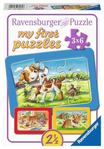 Ravensburger Kinderpuzzle - 07062 Meine Tierfreunde - my first puzzle mit 3x6 Teilen - Puzzle für Kinder ab 2 Jahren, Rahmenpuzzle von Ravensburger