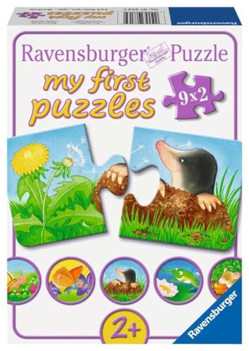 Ravensburger Kinderpuzzle - 07313 Tiere im Garten - My First Puzzle mit 9x2 Teilen - Puzzle für Kinder ab 2 Jahren von Ravensburger
