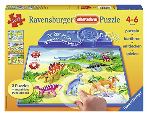 Ravensburger 07503 - Im Reich der Dinosaurier - Interactive Puzzle, 3 x 35 Teile von Ravensburger