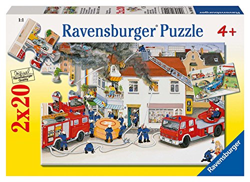 Ravensburger 08909 - Bei der Feuerwehr, 2 x 20 Teile Puzzle von Ravensburger