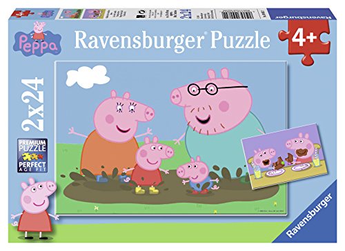 Ravensburger 09082 - Peppa Pig: Glückliches Familienleben, 2 x 24 Teile Puzzle von Ravensburger