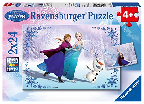 Ravensburger Kinderpuzzle - 09115 Schwestern für immer - Puzzle für Kinder ab 4 Jahren, Disney Frozen Puzzle mit 2x24 Teilen von Ravensburger