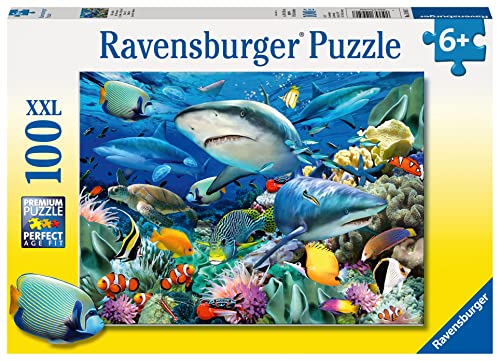 Ravensburger Kinderpuzzle - 10951 Riff der Haie - Unterwasserwelt-Puzzle für Kinder ab 6 Jahren, mit 100 Teilen im XXL-Format von Ravensburger