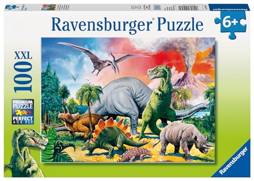 Ravensburger Kinderpuzzle - 10957 Unter Dinosauriern - Dino-Puzzle für Kinder ab 6 Jahren, mit 100 Teilen im XXL-Format von Ravensburger