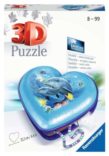 Ravensburger 3D Puzzle 11172 - Herzschatulle Unterwasserwelt - praktische Aufbewahrungsbox aus dreidimensional geformten Puzzleteilen - für Erwachsene und Kinder ab 8 Jahren von Ravensburger
