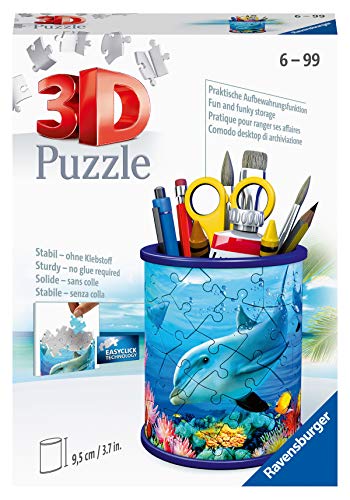 Ravensburger 3D Puzzle 11176 - Utensilo Unterwasserwelt - 57 Teile - Stiftehalter für Tierliebhaber ab 6 Jahren, Schreibtisch-Organizer für Kinder von Ravensburger