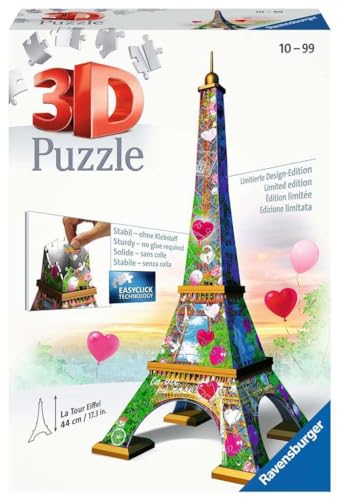 Ravensburger 3D Puzzle 11183 - Eiffelturm Love Edition - 216 Teile - Das Wahrzeichen aus der Stadt der Liebe zum selber Puzzeln ab 10 Jahren von Ravensburger