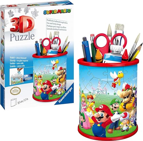 Ravensburger 3D Puzzle Utensilo Super Mario 11255 - 54 Teile - Stiftehalter für Super Mario Fans ab 6 Jahren von Ravensburger