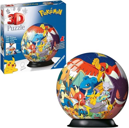 Ravensburger 3D Puzzle 11785 - Puzzle-Ball Pokémon - 72 Teile - Puzzle-Ball für Pokémon Fans ab 6 Jahren, Pokémon Spielzeug, Pokémon Geschenk von Ravensburger