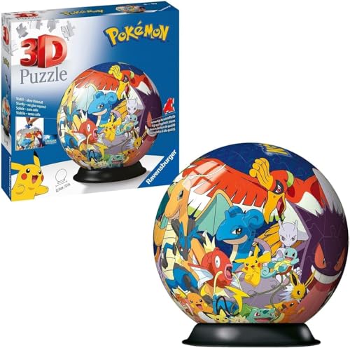 Ravensburger 3D Puzzle 11785 - Puzzle-Ball Pokémon - Puzzleball aus dreidimensionalen Puzzleteilen - für große und kleine Pokémon Fans ab 6 Jahren von Ravensburger