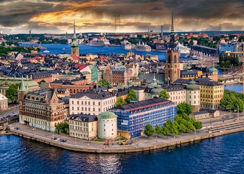 Ravensburger Puzzle 12000114 - Scandinavian Places, Stockholm, Schweden - 1000 Teile Puzzle für Erwachsene und Kinder ab 14 Jahren, Stadt-Puzzle Stockholm von Ravensburger